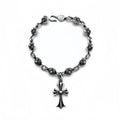 Chrome Hearts Silver Cross Ball Tiny E Bracelet