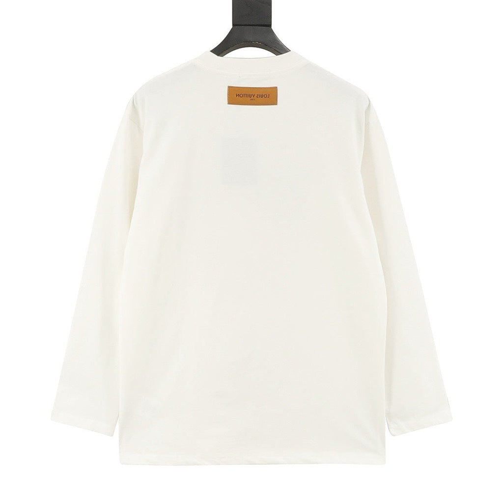 Louis Vuitton Multicolor LV Lovers Logo Long-Sleeve Crewneck T-Shirt - Ivory - back view